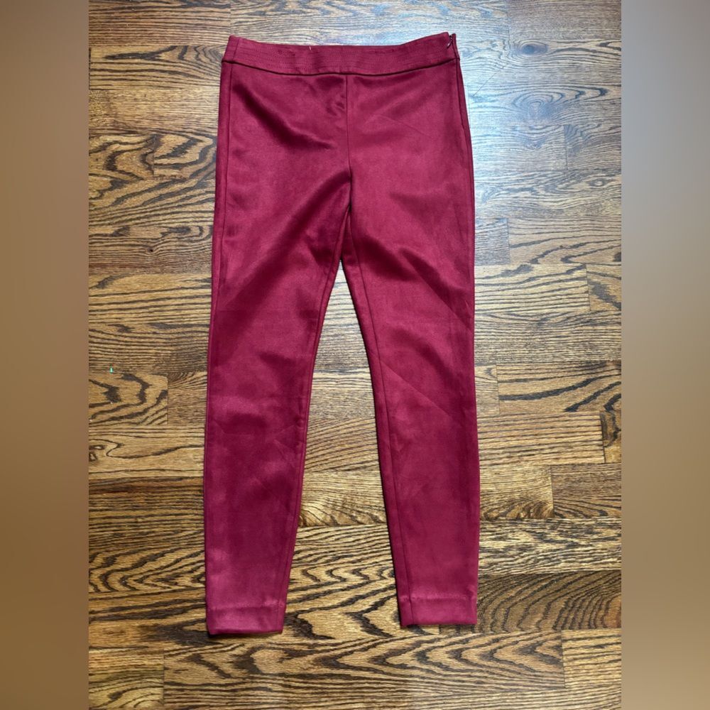 NWOT Burgundy Suede Legging Dress Capris by Loft -size 8